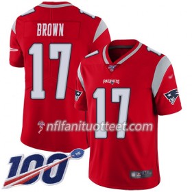 Miesten New England Patriots NFL Pelipaita Antonio Brown 17 Nike Punainen I 100th